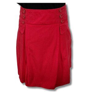 LADY DUTCH Vintage light red pleated a-line mini skater skirt ~ SMALL MEDIUM